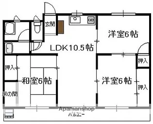 グランドヴィレッジ田吉【302号室】の間取り