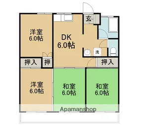 崎原第3マンション【343号室】の間取り