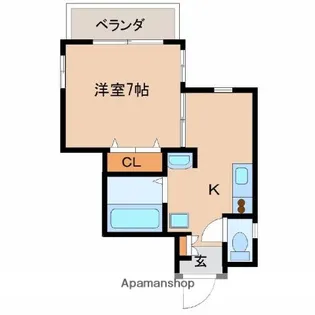 バンベール清水Ⅱ【303号室】の間取り