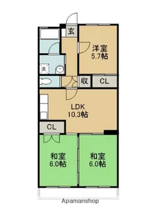 青南ハイツ【203号室】の間取り
