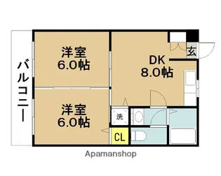 サンライズ矢野Ⅱ【202号室】の間取り