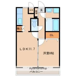 アウローラ桜町【208号室】の間取り