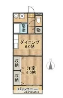 コーポヤングファミリー【103号室】の間取り