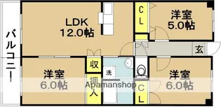 カームプレイス【305号室】の間取り