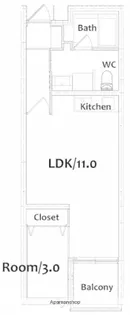 APARTMENT結【1階】の間取り