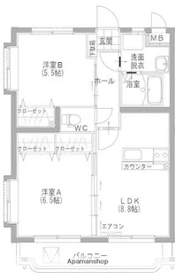 レインボーハイム【106号室】の間取り
