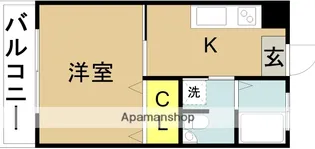 今村コーポ【406号室】の間取り