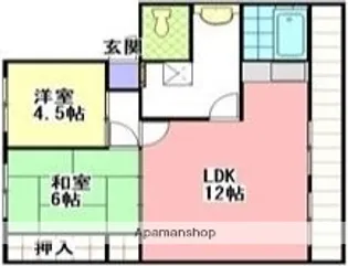 エバーライフ花ヶ島【402号室】の間取り