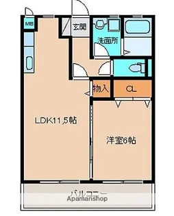 フォンティーヌⅢ【202号室】の間取り