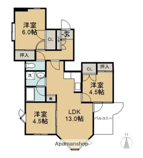 TKH−Ⅱ【501号室】の間取り