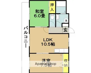 2LDKの間取り画像