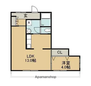 セイザンハイツ広島【1008号室】の間取り