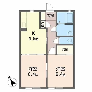 カメリアタウン 壱番館【1階】の間取り
