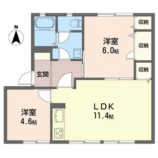 フレグランスひろせ A棟【1階】の間取り