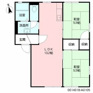 オオノニューコーポ A棟【105号室】の間取り