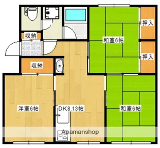 吉原マンション【303号室】の間取り