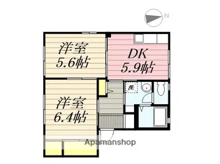 カステーロ高洲 B棟【102号室】の間取り