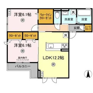 DーRESENA宮崎駅東【301号室】の間取り