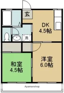 フローラル木花台4棟【105号室】の間取り