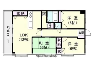 グレイスコート平之町【5階】の間取り