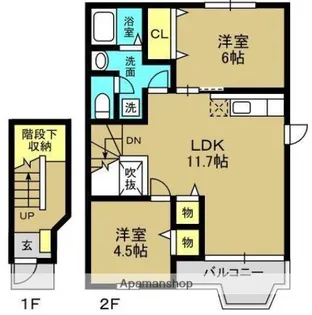 サンハイツ玉里Ⅰ【201号室】の間取り