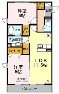 PENNY LANE B棟【2階】の間取り