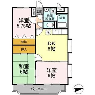 サンローゼ三島【1階】の間取り