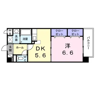 リバーハイツ石塚【1階】の間取り