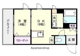 グランステージ高麗【5階】の間取り
