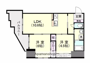S−FORT鹿児島中央【14階】の間取り