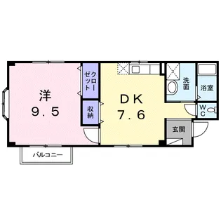 クローバーズヒル田上台【1階】の間取り