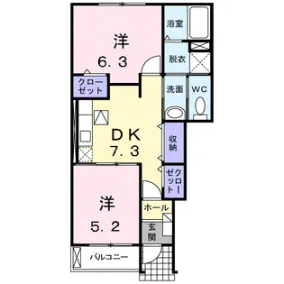 メゾン・ジェルメⅡ【1階】の間取り