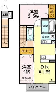 サニーハイツ【2階】の間取り