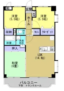 トレインピア国分【3階】の間取り