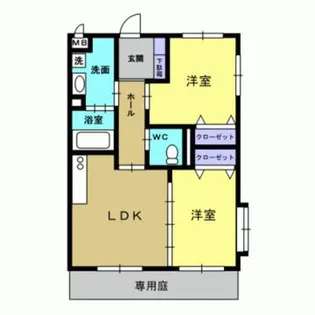 CASTLE SUNNY B【101号室】の間取り