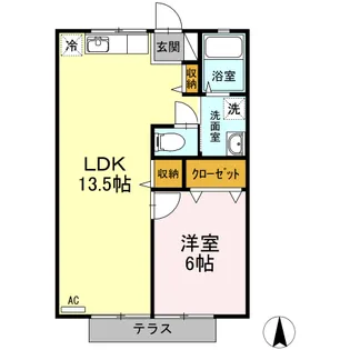 サニーヒル大峯台 B棟【1階】の間取り