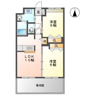 サザンクロス【105号室】の間取り