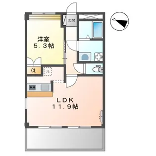 ベルメゾン・ルージュ【107号室】の間取り