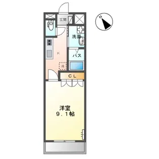 敬愛ハイツB【202号室】の間取り