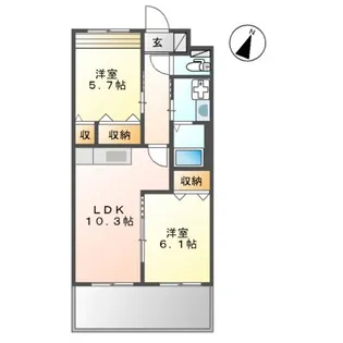 グランドコート神楽作【1階】の間取り