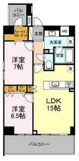 D GRANDE鹿児島中央【9階】の間取り