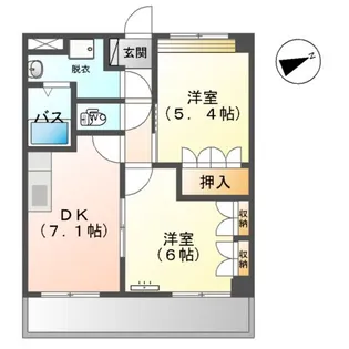 2DKの間取り画像