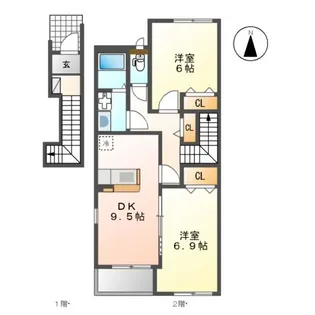 ラヴィエール【203号室】の間取り