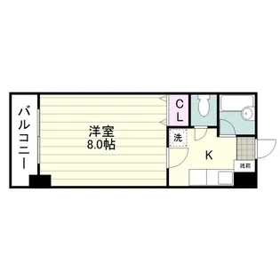 トレーン・ベル郡元【0302号室】の間取り