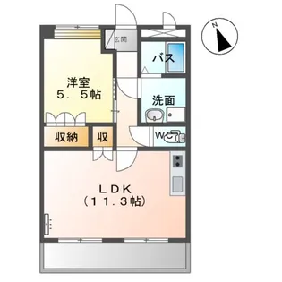 リバーブリーズ・天辰【102号室】の間取り