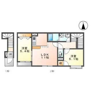 グレース・タウン なみ【201号室】の間取り