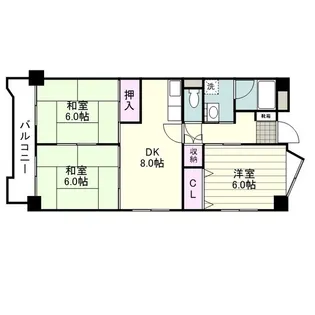 アマランス西田【0203号室】の間取り