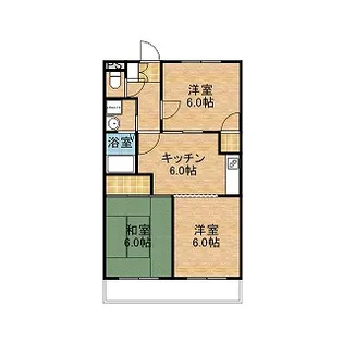 パークサイド紫原【105号室】の間取り