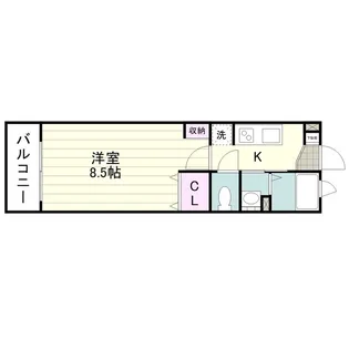 ラ・テラス谷山【0502号室】の間取り