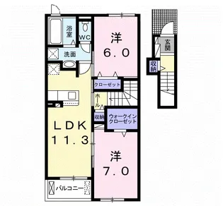 セレーノサンドウⅡ【2階】の間取り